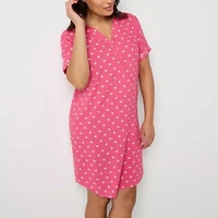 Liz Claiborne Womens Poplin Short Sleeve Nightshirt