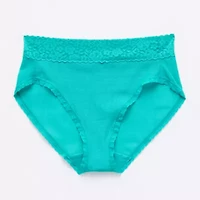 Ambrielle Everyday High Cut With Lace Trim Panty