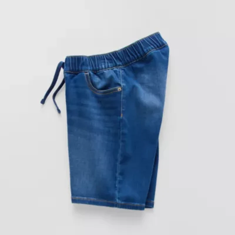 Thereabouts Pull-On Little & Big Kid Boys Adaptive Adjustable Waist Features Easy-on + Easy-off Denim Short