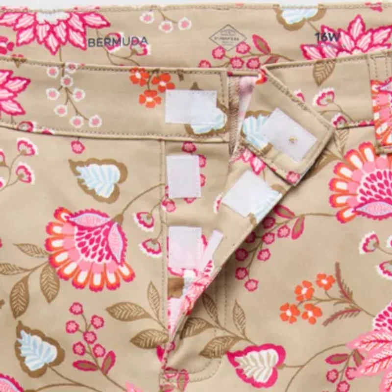 St. John's Bay Womens 11 1/2" Mid Rise Plus Easy-on + Easy-off Bermuda Short