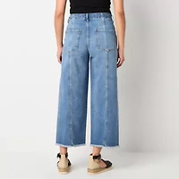 a.n.a Soft Drape Womens High Rise Wide Leg Cropped Jean