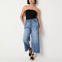 a.n.a Soft Drape Womens High Rise Wide Leg Cropped Jean