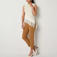 Worthington Womens Crew Neck Sleeveless Pullover Sweater