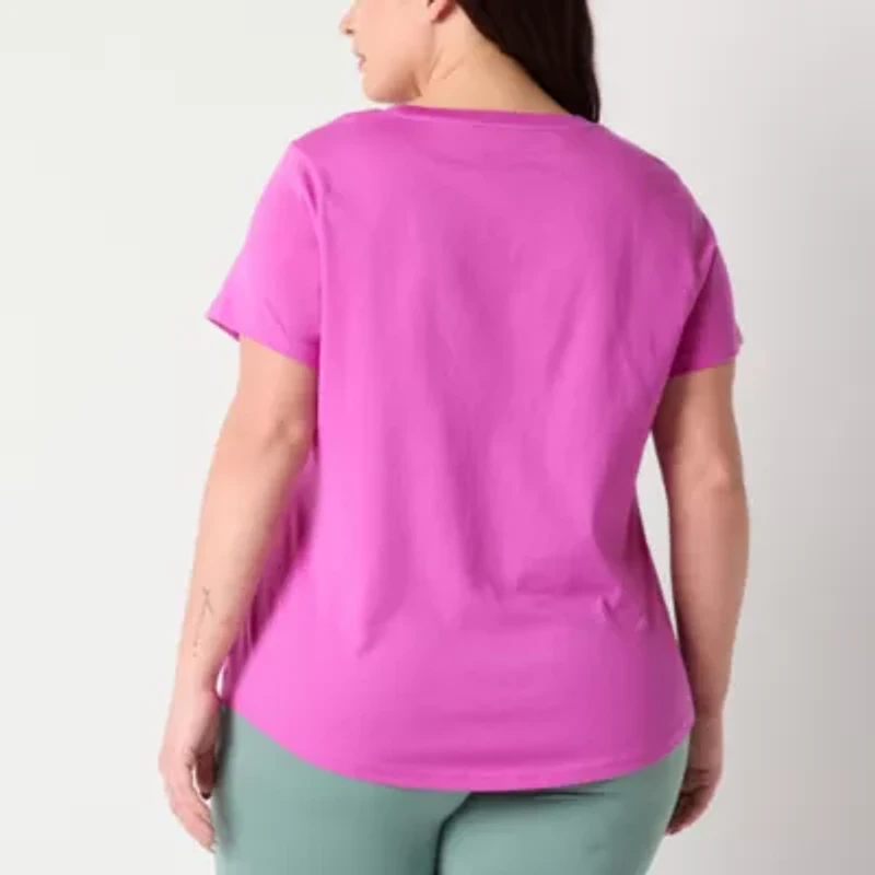 PUMA Womens Crew Neck Short Sleeve Active Plus T-Shirt