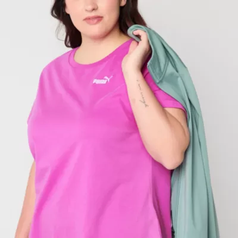 PUMA Womens Crew Neck Short Sleeve Active Plus T-Shirt