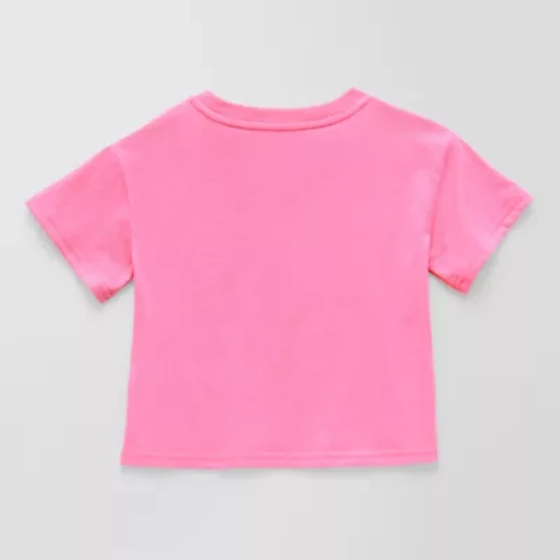 Thereabouts Little Girls Crew Neck Short Sleeve Boxy Fit Graphic T-Shirt