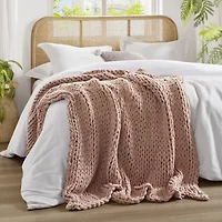Madison Park Handmade Chunk Double Knit Plush Lightweight Throw