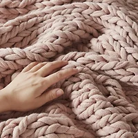 Madison Park Handmade Chunk Double Knit Plush Lightweight Throw