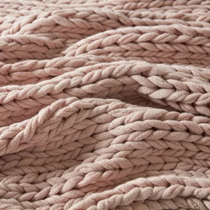 Madison Park Handmade Chunk Double Knit Plush Lightweight Throw