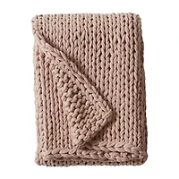 Madison Park Handmade Chunk Double Knit Plush Lightweight Throw