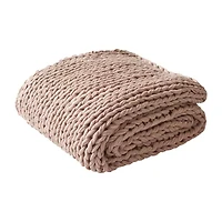 Madison Park Handmade Chunk Double Knit Plush Lightweight Throw