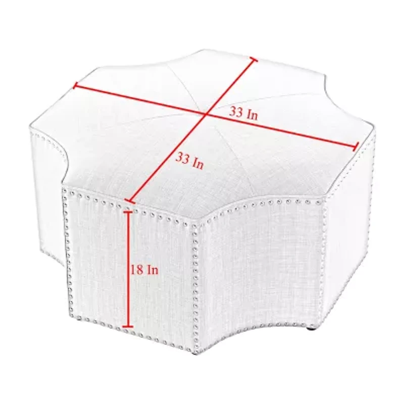 Inspired Home® Fiorella Upholstered Ottoman