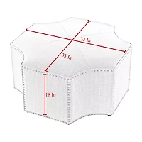 Inspired Home® Fiorella Upholstered Ottoman