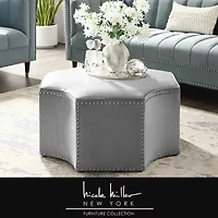 Inspired Home® Fiorella Upholstered Ottoman