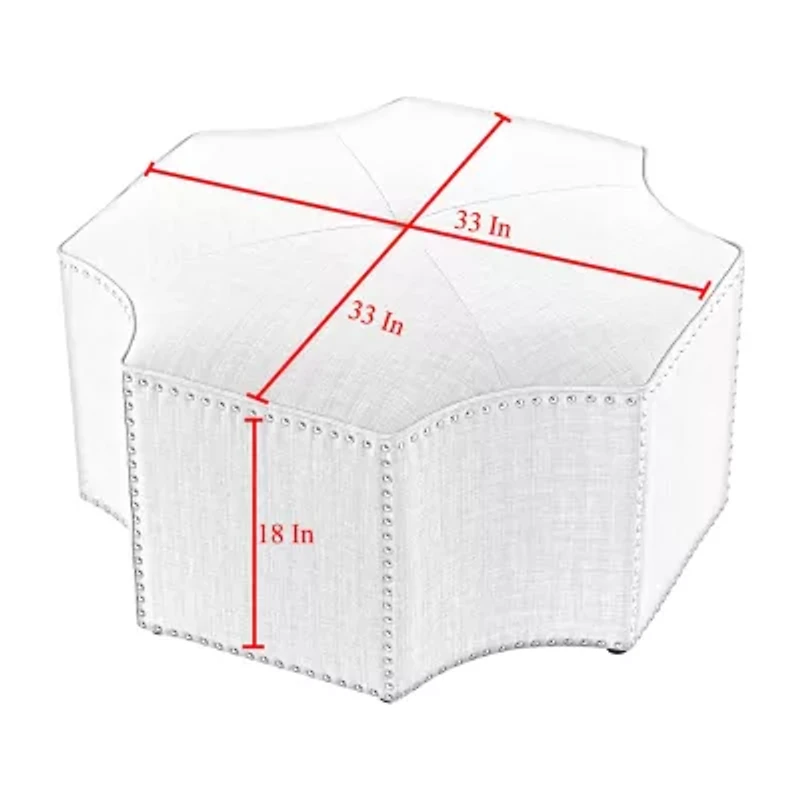 Inspired Home® Fiorella Upholstered Ottoman