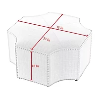 Inspired Home® Fiorella Upholstered Ottoman