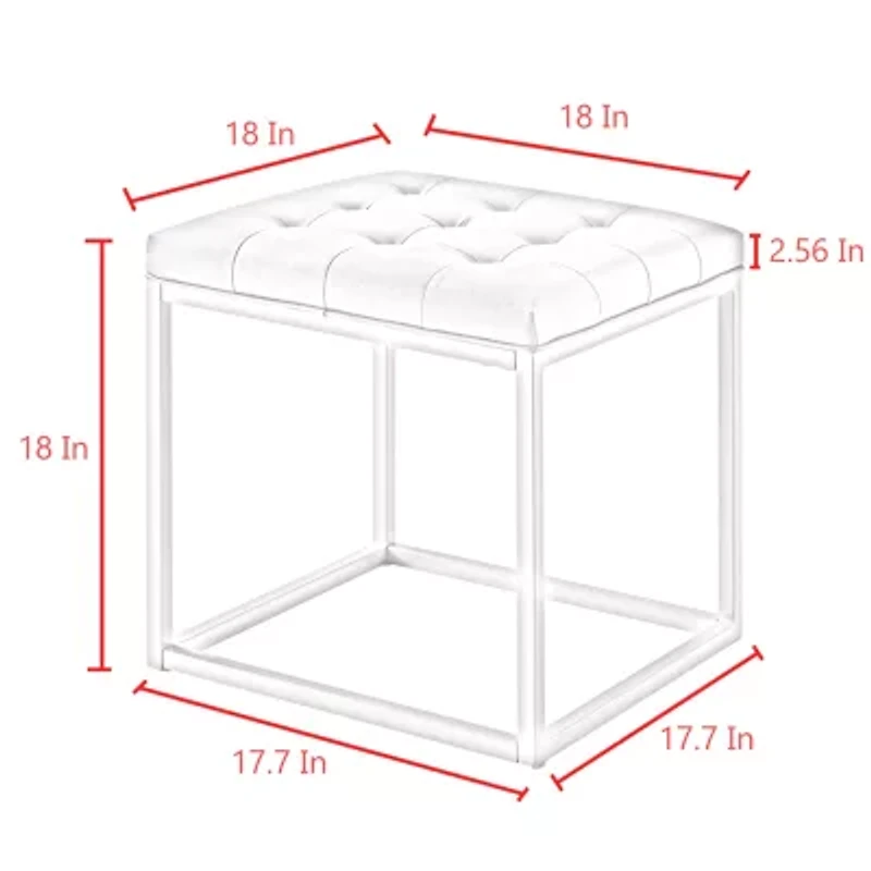 Inspired Home® Newton Tufted Ottoman
