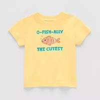 Okie Dokie Baby Boys Round Neck Short Sleeve Regular Fit Graphic T-Shirt