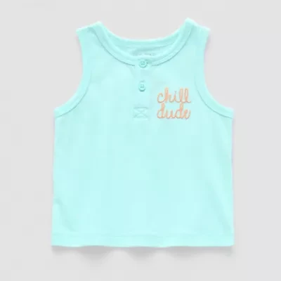 Okie Dokie Baby Boys Henley Neck Sleeveless Tank Top