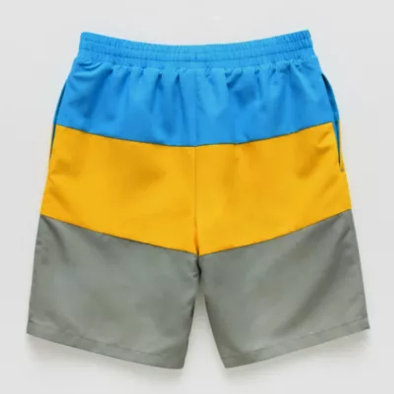 Thereabouts Color Block At The Knee Little & Big Kid Boys Drawstring Waist Board Shorts