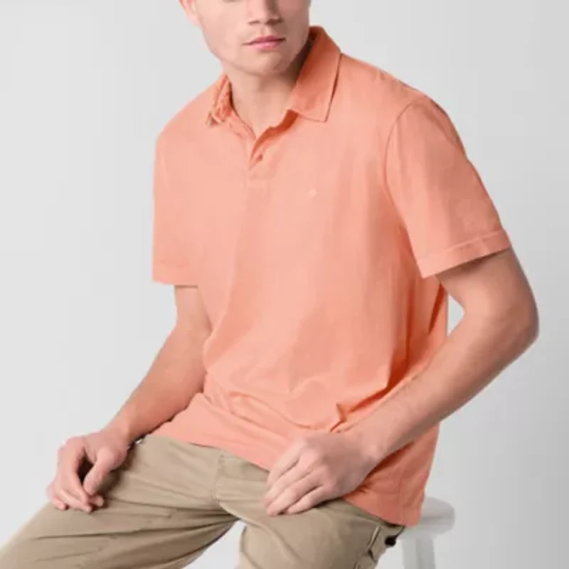Arizona Mens Short Sleeve Washed Polo Shirt