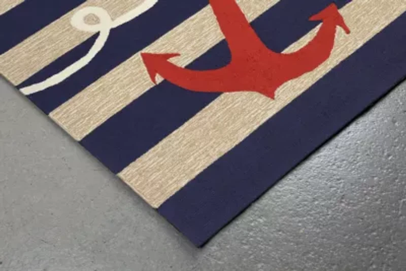 Liora Manne Frontporch Anchor 2'X5' Hand Tufted Indoor Outdoor Rectangular Runner