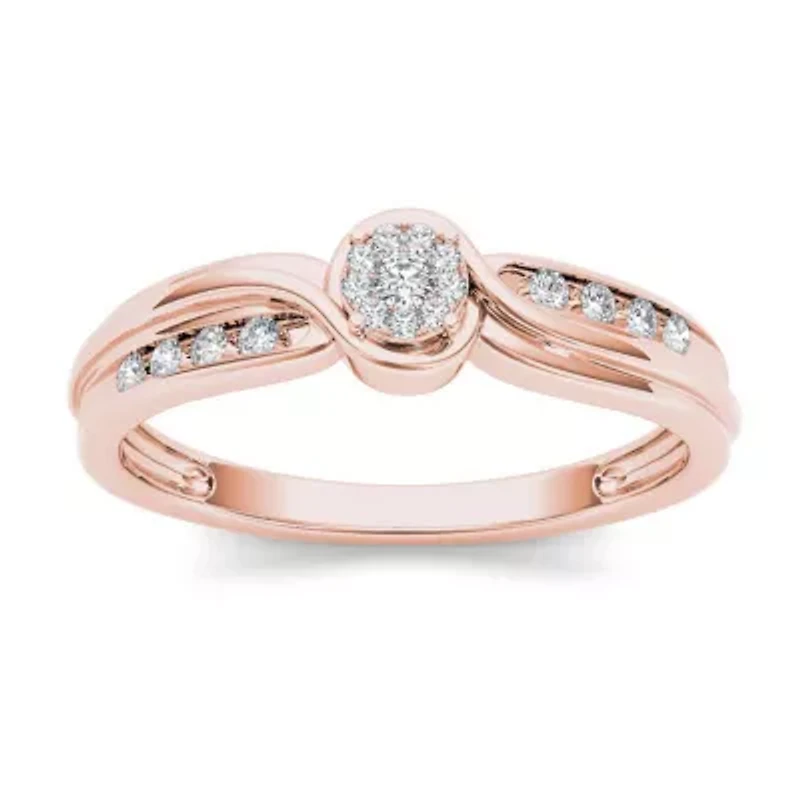 CT.T.W. Natural Diamond 10K Rose Gold Engagement Ring