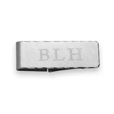 Personalized Hinged Money Clip with Scallop Edges