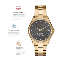 iTouch Connected for Women: Crystal Case with Gold Metal Strap Hybrid Smartwatch (32mm) 13887G-51-B27