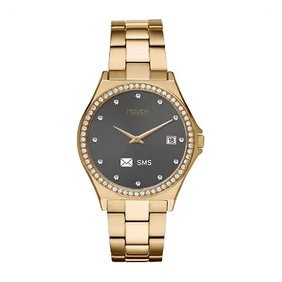 iTouch Connected for Women: Crystal Case with Gold Metal Strap Hybrid Smartwatch (32mm) 13887G-51-B27