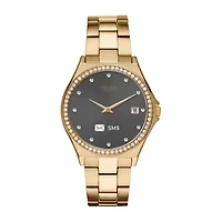 iTouch Connected for Women: Crystal Case with Gold Metal Strap Hybrid Smartwatch (32mm) 13887G-51-B27