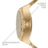 iTouch Connected for Women: Crystal Case with Gold Metal Strap Hybrid Smartwatch (32mm) 13887G-51-B27