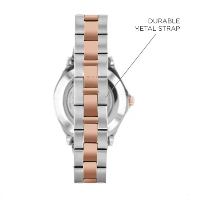 iTouch Connected for Women: Silver Case with Two Toned Metal Strap Hybrid Smartwatch (38mm) 13888S-51-B35