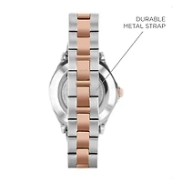 iTouch Connected for Women: Silver Case with Two Toned Metal Strap Hybrid Smartwatch (38mm) 13888S-51-B35