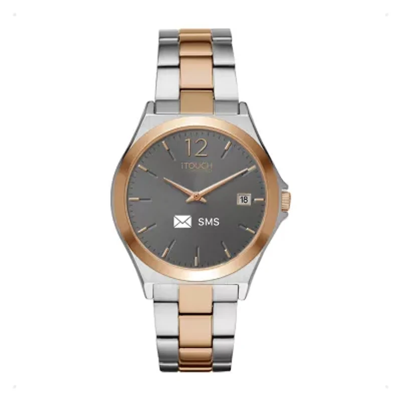 iTouch Connected for Women: Silver Case with Two Toned Metal Strap Hybrid Smartwatch (38mm) 13888S-51-B35