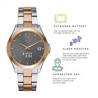 iTouch Connected for Women: Silver Case with Two Toned Metal Strap Hybrid Smartwatch (38mm) 13888S-51-B35