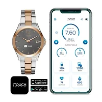 iTouch Connected for Women: Silver Case with Two Toned Metal Strap Hybrid Smartwatch (38mm) 13888S-51-B35