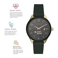 iTouch Connected for Women: Gold Case with Olive Leather Strap Hybrid Smartwatch (38mm) 13914G-51-D22