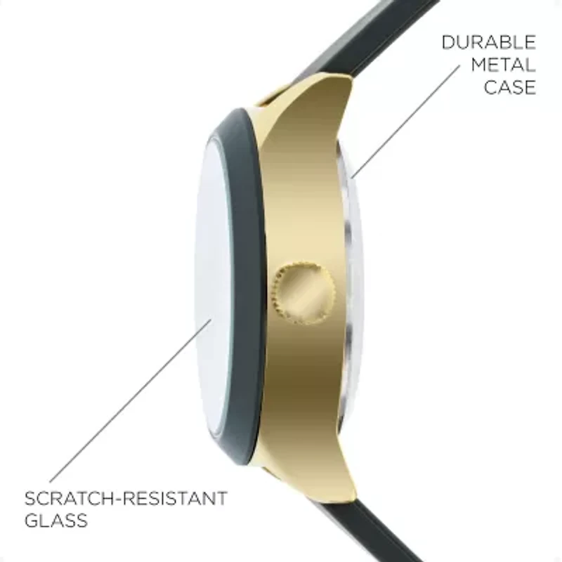 iTouch Connected for Women: Gold Case with Olive Leather Strap Hybrid Smartwatch (38mm) 13914G-51-D22