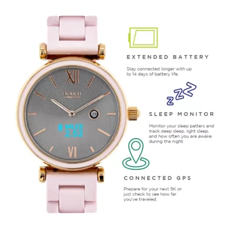 iTouch Connected for Women: Rose Gold Case with Blush Metal Strap Hybrid Smartwatch (38mm) 13941R-51-C12