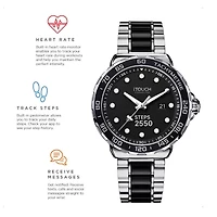 iTouch Connected for Men: Silver Case with Two Toned Metal Strap Hybrid Smartwatch (42mm) 50051S-51-G28