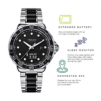 iTouch Connected for Men: Silver Case with Two Toned Metal Strap Hybrid Smartwatch (42mm) 50051S-51-G28