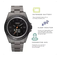 iTouch Connected for Men: Gray Case with Gray Acrylic Strap Hybrid Smartwatch (42mm) 50182GY-51-G04
