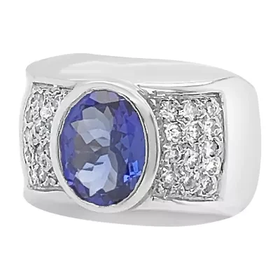Le Vian® Grand Sample Sale™ Ring featuring Blueberry Tanzanite® Vanilla Diamonds® set in 18K Vanilla Gold®