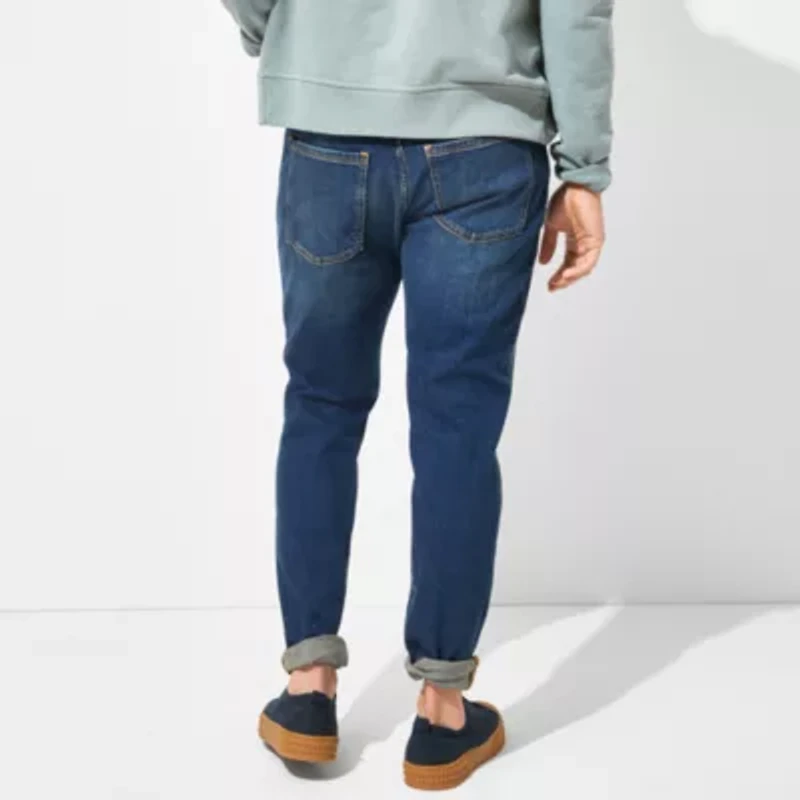 mutual weave Mens Stretch Fabric Tapered Leg Regular Fit Jean