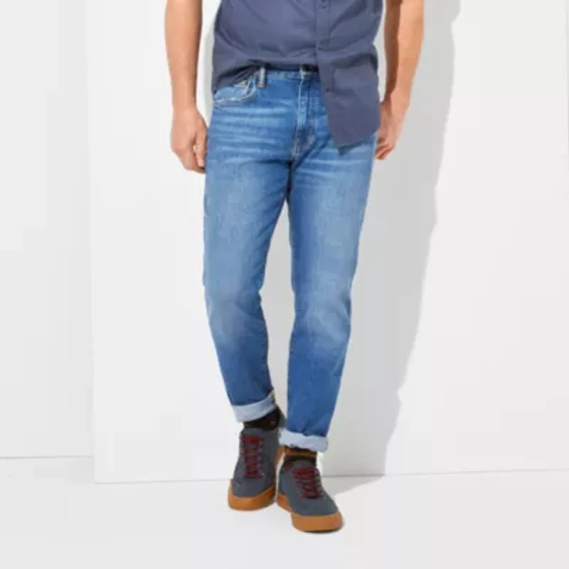 mutual weave Mens Stretch Fabric Tapered Leg Regular Fit Jean