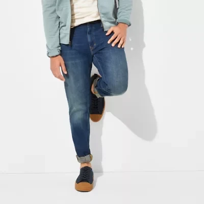 mutual weave Mens Stretch Fabric Tapered Leg Regular Fit Jean