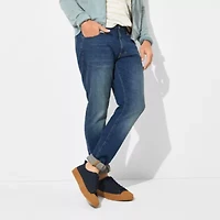 mutual weave Mens Stretch Fabric Tapered Leg Regular Fit Jean