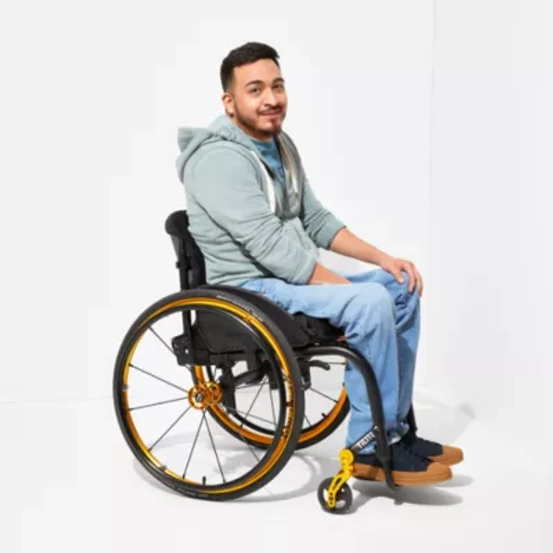 mutual weave Mens Easy-on + Easy-off Seated Wear Adaptive Stretch Fabric Straight Leg Jean