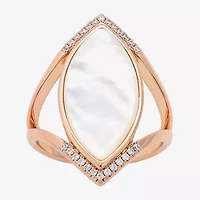 Sparkle Allure Womens Cubic Zirconia 18K Rose Gold Over Brass Marquise Cocktail Ring